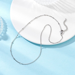 Нержавеющая Сталь Цвет 304 Женские ожерелья-спутнички из нержавеющей стали, не тускнеет, цвет нержавеющей стали, 15.75 дюйм (40 см)