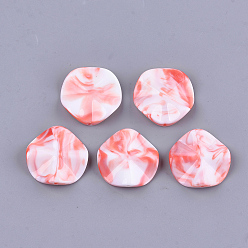 Orangerosa Acryl-Perlen, Nachahmung Edelstein-Stil, Ton zwei, Flachrund, Orangerosa, 33.5x33x7 mm, Bohrung: 1.6 mm, ca. 123 Stk. / 500 g