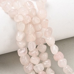 Quartz Rose Naturel a augmenté perles de quartz brins, nuggets, pierre tombée, 6~8.5x6~7.5x5~8mm, Trou: 0.9mm, Environ 27~35 pcs/chapelet, 9.84~11.02'' (25~28 cm)