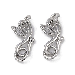 Платина Латуни крюка и S-крючок застежки, без кадмия, без никеля и без свинца, лотос, платина, 13x8x1.5 мм, отверстие : 3 мм