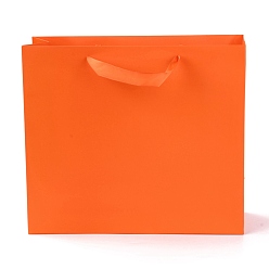 Оранжево-Красный Прямоугольные бумажные пакеты, с ручками, для подарочных пакетов и сумок, оранжево-красный, 28x32x0.6 см