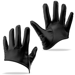 Черный 1 пара перчаток из искусственной кожи с полупальцами, чёрные, 175x88x3 мм