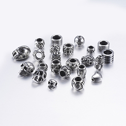 Mixed Color 304 Stainless Steel Beads, Mixed Shapes, Mixed Color, 3.5~16x6~11.5x3.5~10.5mm, Hole: 2~7mm
