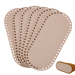 Old Lace 6Pcs Felt Bag Bottom Shaper, Oval, Old Lace, 220x100x4mm, Hole: 5mm