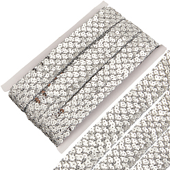 Серебро Полиэстер с кружевной лентой с пайетками, аксессуары, серебряные, 35x1 мм