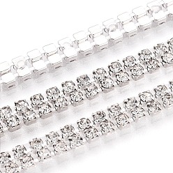 Кристалл Железо горный хрусталь чашка цепи, серебряные, кристалл, 4x2 мм