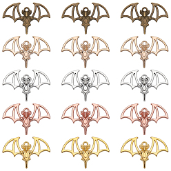 (52) Непрозрачная лаванда 60 шт 5 цвета подвески из сплава, очарование летучей мыши, разноцветные, 22x32.5x4 мм, отверстие : 1.6 мм, 12 шт / цвет