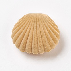 Goldenrod Velvet Necklace Boxes, Shell Shape, Jewelry Box for Girls, Gift Box, Goldenrod, 5.3x5.85x2.9cm