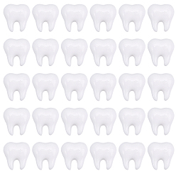 White 80Pcs Opaque Resin Cabochons, Tooth, White, 17x16x6mm