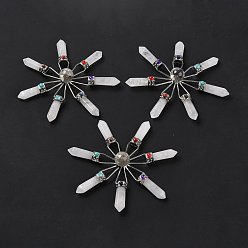 Хрусталь Природный кристалл кварца 7 генератор энергии точек чакр, исцеляющий хрустальный камень рейки, 111x17.5 мм