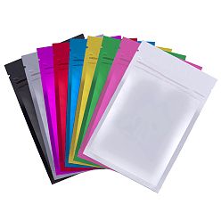 Couleur Mélangete Sacs à fermeture éclair en aluminium, sacs de rangement en plastique, sacs refermables, rectangle, couleur mixte, 13x8.5 cm, 9 couleurs, 14 pcs / couleur, 126 pièces / kit