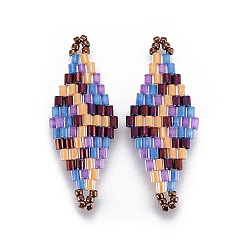 Васильковый Японский бисер miyuki & toho ручной работы ссылки, Ткацкий станок, ромб, васильковый, 32.5~33x12.6~13x1.7~1.8 мм, отверстие : 1.2~1.4 мм