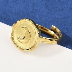 Луна Золотые 304 кольца на палец из нержавеющей стали, ионное покрытие (ip), луна, 13x13 мм