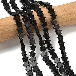 Обсидиан Природные обсидиана бисер нитей, звезда, 6x6x2 мм, отверстие : 0.7 мм, около 72 шт / нитка, 14.96'' (38 см)