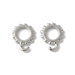 Платина Латунные трубки брекеты амулеты, без свинца и без кадмия, долговечный, стойки покрытие, платина, 10x8x1.5 мм, отверстие : 1.4 мм, внутренний диаметр: 4.5 мм