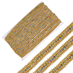 (932FM) Темно-синий аква-матовый с подкладкой Полиэфирная лента, с пластиковыми блестка бисером, темно-золотистые, 5/8 дюйм (16 мм), около 20.00 ярдов (18.29 м) / шт