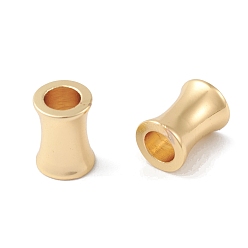 Настоящее золото 18K Стойки обшивки латунные бусины, без кадмия и без свинца, долговечный, бамбуковую палку, реальный 18 k позолоченный, 7x5 мм, отверстие : 3 мм