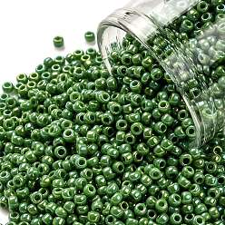 (407) Opaque AB Mint Green TOHO Round Seed Beads, Japanese Seed Beads, (407) Opaque AB Mint Green, 11/0, 2.2mm, Hole: 0.8mm, about 1110pcs/10g, 10g/bottle