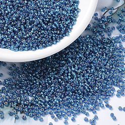 (RR1025) Silverlined Capri Blue AB MIYUKI Round Rocailles Beads, Japanese Seed Beads, (RR1025) Silverlined Capri Blue AB, 11/0, 2x1.3mm, Hole: 0.8mm, about 5500pcs/50g