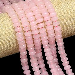 Ярко-Розовый Натуральный Malaysia нефритовые бусы пряди, окрашенная и подогревом, рондель, ярко-розовый, 8~8.5x4.5~5.5 мм, отверстие : 0.9~1 мм, около 74~76 шт / нитка, 15.08''~15.35'' (38.3~39 см)