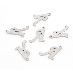 Letter A Не тускнеющие 201 подвески из нержавеющей стали, лазерная резка, буквы, цвет нержавеющей стали, letter.a: 17x11x1.2 мм, отверстие : 1 мм