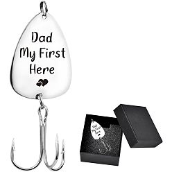 Платина Крючки для ловли карпа из сплава, с гитарными деталями из нержавеющей стали, рыболовные снасти, картонные коробки ювелирных изделий, слово папа мой первый здесь, платина, 87x33 мм, 1шт / коробка