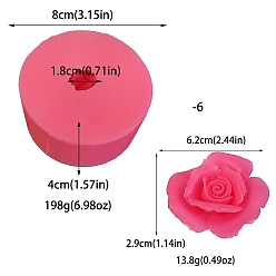 Ярко-Розовый Силиконовые формы для роз своими руками, формы для изготовления свечей, форма для ароматерапевтической свечи, ярко-розовый, 8x4 см, Внутренний диаметр: 6.2x2.9 cm