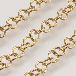 Золотой Ионное покрытие (ip) ручная работа 304 роликовая цепь из нержавеющей стали, несварные, с катушкой, золотые, 5x0.8 мм, около 32.8 футов (10 м) / рулон