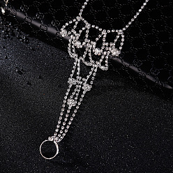 Треугольник Сплав кристалл горный хрусталь звено цепи кольцо палец ноги браслеты на щиколотку, платина, треугольные, 12-1/4 дюйм (310 мм)