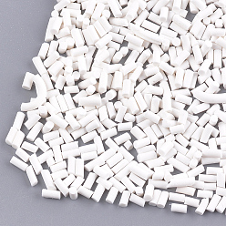 Белый Бусины из полимерной глины, подделка, без отверстия , колонка, белые, 2~6x1.5 мм