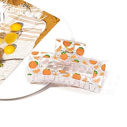 Оранжевый Пластиковые заколки для волос с прямоугольным принтом и когтями, аксессуары для волос для женщин и девочек, оранжевые, 45x85x40 мм