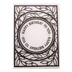 Black Transparent Plastic Embossing Template Folders, For DIY Scrapbooking/Photo Album Decorative/Embossed Paper, Stamp Sheets, Word Happy Birthday to You, Black, 14.8x10.5cm