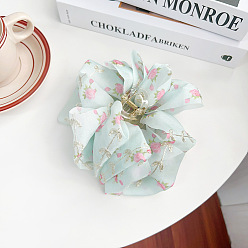 Бледно-бирюзовый Цветочная ткань и пластиковые заколки для волос, аксессуары для волос для женщин и девочек, бледные бирюзовая, 110x60 мм