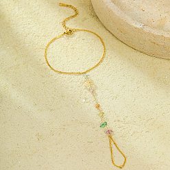 Золотой Цепочки с драгоценными камнями для женщин, золотые, 9-7/8 дюйм (25.2 см)