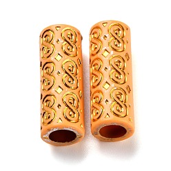 Gold Plastic Beads, Imitation Wood, Large Hole, For African Braid Reggae Hair Accessories, Gold, 30x11mm, Hole: 7mm