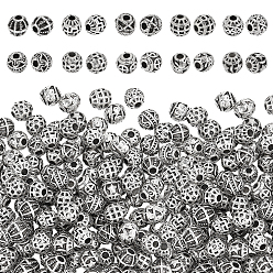 Античное Серебро 200шт 10 стиль тибетский стиль сплав бусина, рондель, античное серебро, 5.5~6x5.5~6 мм, отверстие : 1.6~1.8 мм, 20 шт / стиль