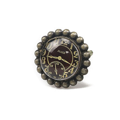 Часы Плоские круглые ручки для стеклянных ящиков, со сплавом, шкаф тянет ручки, аксессуары для дверных ручек, часы, 42x35 мм