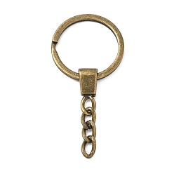 Античная Бронза Сплава брелок застежки, с железом найти, с бордюрами, античная бронза, 65.5 мм