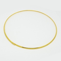 Золотой Латунный воротник ожерелье решений, жесткие ожерелья, золотые, 135 мм, 3.5 мм