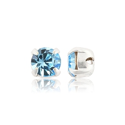 60000 Aquamarine Preciosa® maxima crystal в пришивной чашке, чешский хрусталь, с настройками латуни, 719 35 021 шатон (круглый), серебряные, 60000 аквамарин, ss 16 (3.8~4 мм)