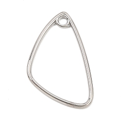 Platinum Alloy Pendants, Triangle Charms, Rack Plating, Cadmium Free & Nickel Free & Lead Free, Platinum, 35.5x23x1.5mm, Hole: 2.5mm