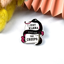 Змея Акриловые подвески серии Хэллоуин, слово, я просто хочу довести тебя до мурашек, змея, 37x32 мм
