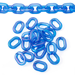 Полуночно-синий 20шт. прозрачных акриловых быстроразъемных соединителей, ab color овальные ссылки, темно-синий, 19x14 мм