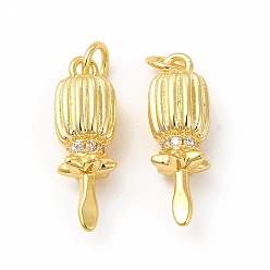 Настоящее золото 18K Стойка металлическая латунная микропрофилированная кубическая циркония подвески, без кадмия и без свинца, отвертка очарование, с целью перехода в кольце, реальный 18 k позолоченный, 20x6.5x6.5 мм, отверстие : 3.4 мм