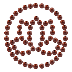 Sattelbraun Gefärbte Naturholzperlen, Bleifrei, Runde, Sattelbraun, 8 mm, Bohrung: 1.5 mm, 200 Stück / Karton