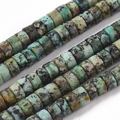 African Turquoise(Jasper) Natural African Turquoise(Jasper) Beads Strands, Flat Round/Disc, 4x2mm, Hole: 0.7mm, about 154pcs/strand, 15.43 inch(39.2cm)
