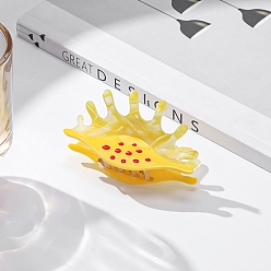 Желтый Заколки для волос в виде когтей из кораллового ацетата целлюлозы (смола), аксессуары для волос для девочек и женщин, желтые, 79x41 мм