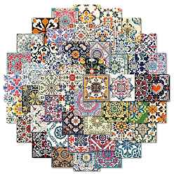 (52) Непрозрачная лаванда 50шт. мультяшная плитка бумажная наклейка, самослипание, для чемодана, скейтборде, холодильник, шлем, оболочка мобильного телефона, разноцветные, 46x46x0.2 мм, 50 шт / комплект