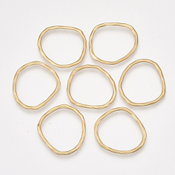 Matte Gold Color Smooth Surface Alloy Linking Rings, Matte Gold Color, 32x29x2mm, Inner Measure: 27x24mm