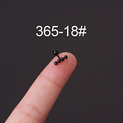 Lightning Bolt 316l серьги из хирургической нержавеющей стали для хряща, чёрные, круглые, 6 мм, штифты : 0.8 мм